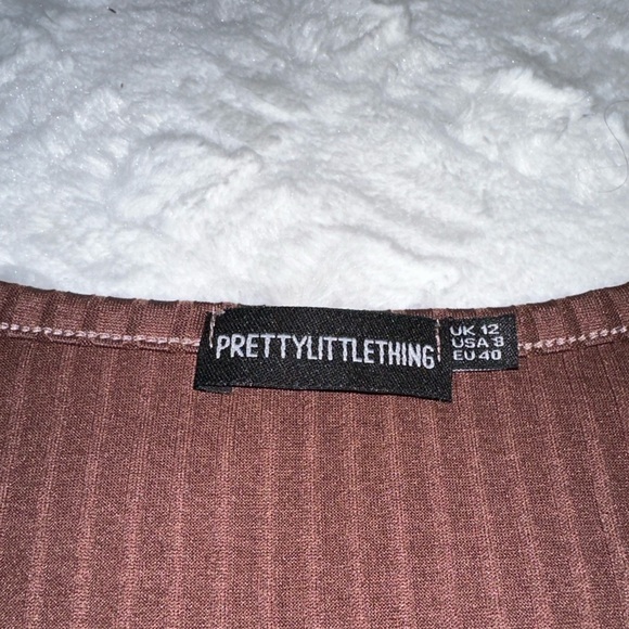 Brown Long Sleeve Crop Top by PrettyLittleThing - Size 8 - Picture 3 of 4